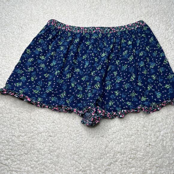 Mossimo Navy Floral Elastic Waist High Rise Dress Shorts Small - Picture 3 of 7